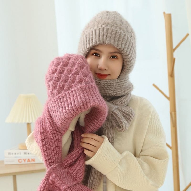 CozySnow™Windproof Multi-Purpose Knitted Winter Hooded Scarf