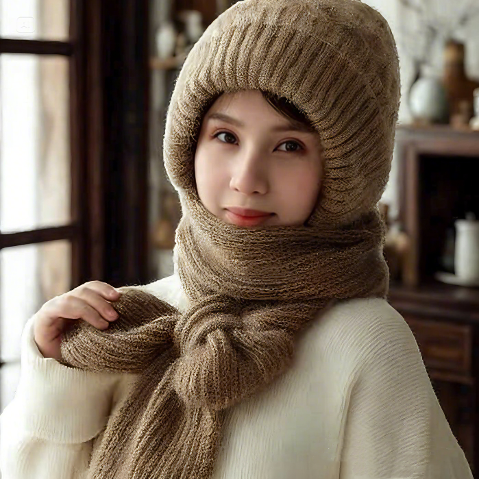CozySnow™Windproof Multi-Purpose Knitted Winter Hooded Scarf